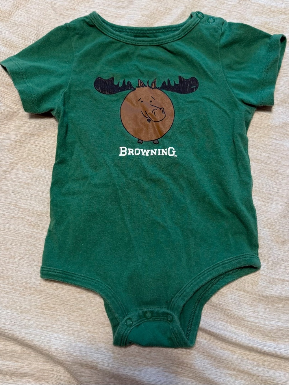 Browning Green Moose Graphic Baby One-Piece